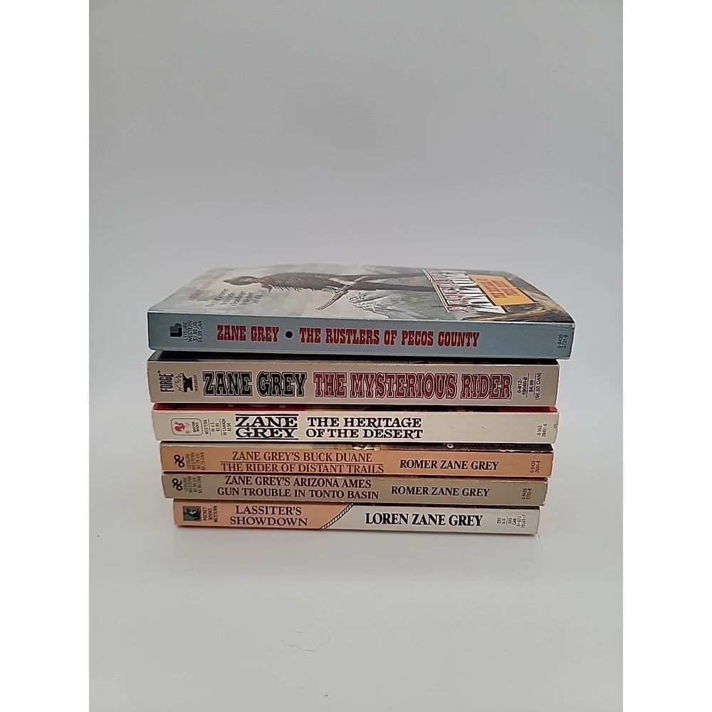Zane Grey, Romer Zane Grey, Loren Zane‎ Grey 6 Book Lot Paperback Westerners